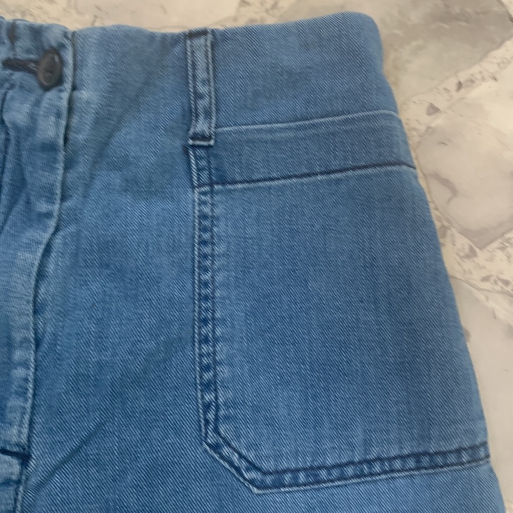 Aritzia Wilfred Free Naves Shorts soft denim high rise button zip fly size XS 00 - Picture 5 of 10